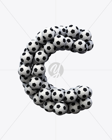 Letter C from Soccer Font on Yellow Images Creative Fonts - S20258