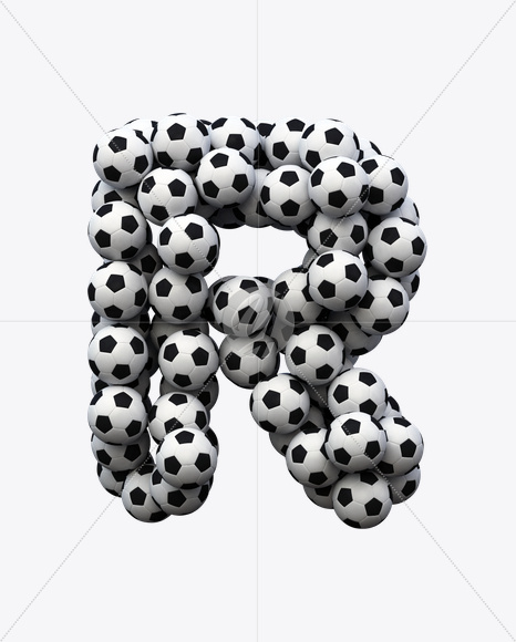 Letter R from Soccer Font on Yellow Images Creative Fonts - S20273