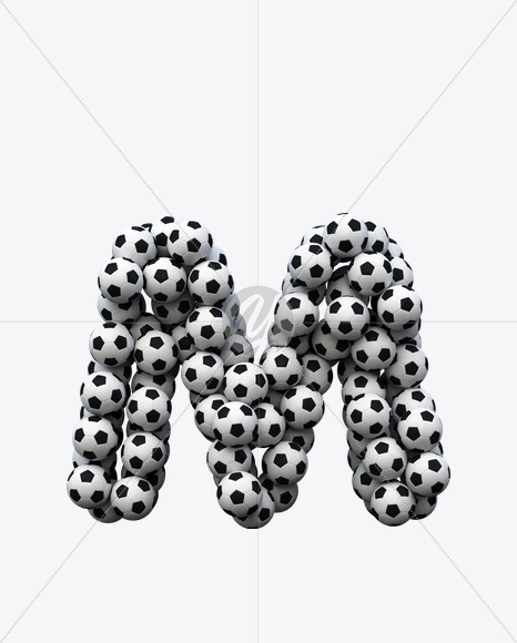 Letter M from Soccer Font on Yellow Images Creative Fonts - S20268