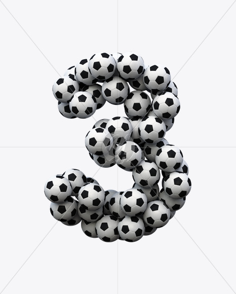 3 from Soccer Font on Yellow Images Creative Fonts - S20284