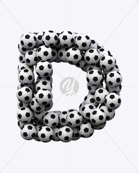 Letter D from Soccer Font on Yellow Images Creative Fonts - S20259