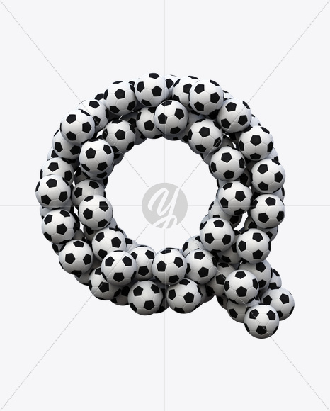 Letter Q from Soccer Font on Yellow Images Creative Fonts - S20272