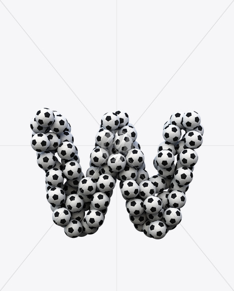 Letter W from Soccer Font on Yellow Images Creative Fonts - S20278