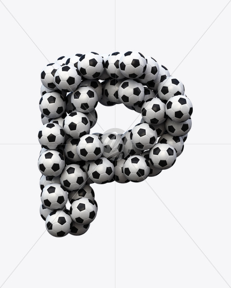 Letter P from Soccer Font on Yellow Images Creative Fonts - S20271