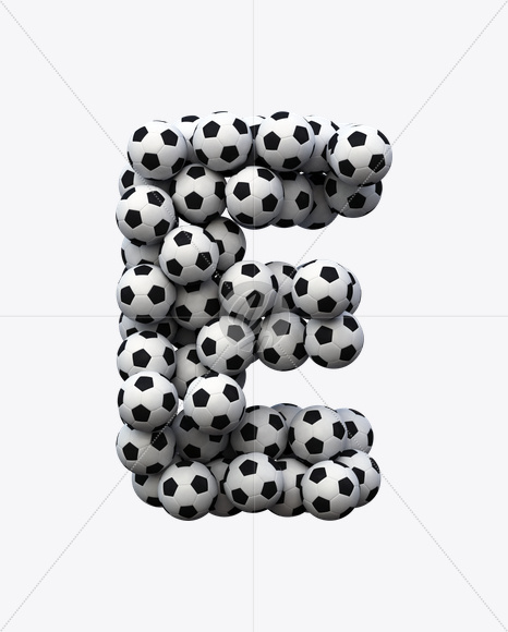 Letter E from Soccer Font on Yellow Images Creative Fonts - S20260