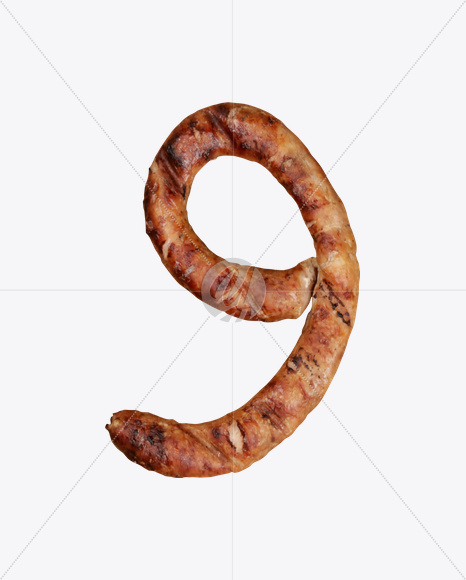 9 from Sausages Font on Yellow Images Creative Fonts - S20335