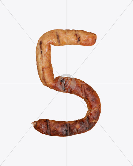 5 from Sausages Font on Yellow Images Creative Fonts - S20331