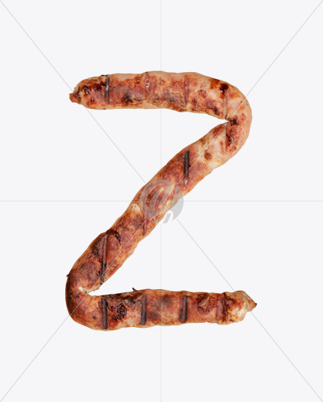 Letter Z from Sausages Font on Yellow Images Creative Fonts - S20326