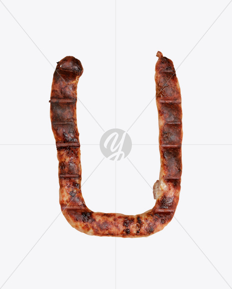 Letter U from Sausages Font on Yellow Images Creative Fonts - S20321