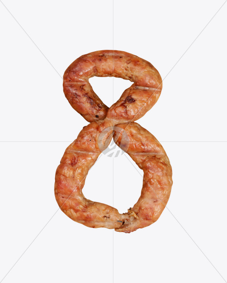 8 from Sausages Font on Yellow Images Creative Fonts - S20334