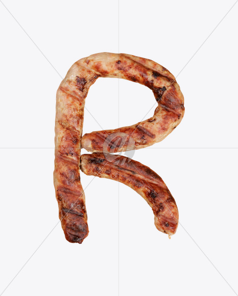 Letter R from Sausages Font on Yellow Images Creative Fonts - S20318