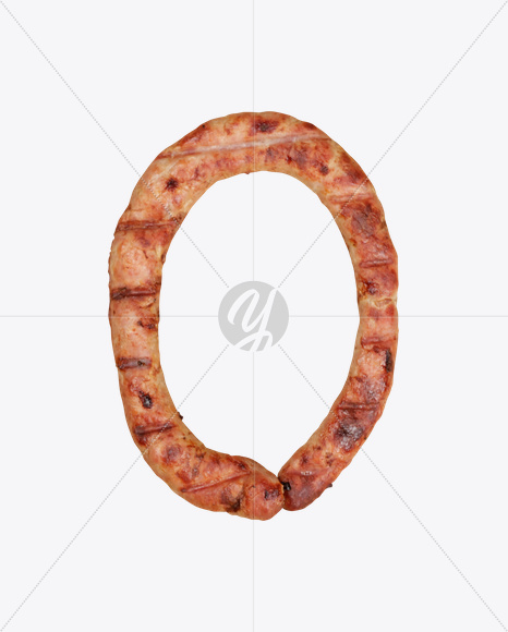 Letter O from Sausages Font on Yellow Images Creative Fonts - S20315