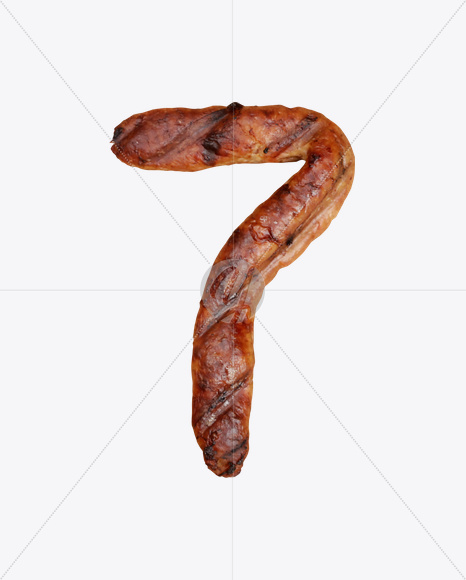 7 from Sausages Font on Yellow Images Creative Fonts - S20333