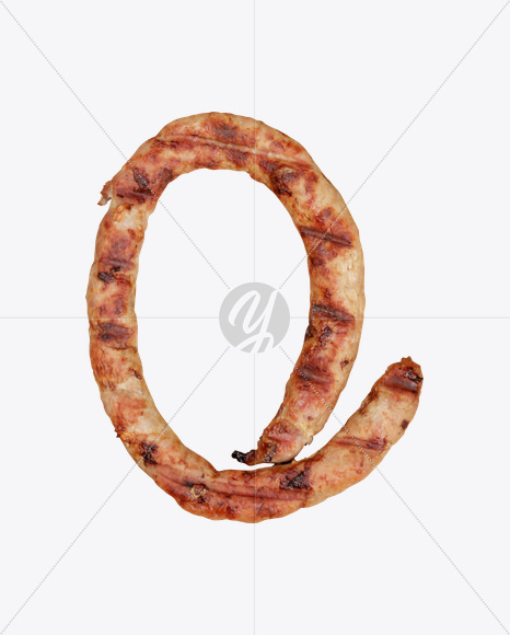 Letter Q from Sausages Font on Yellow Images Creative Fonts - S20317