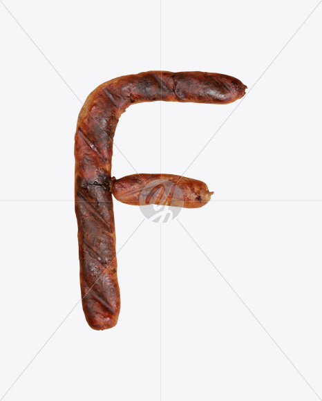 Letter F from Sausages Font on Yellow Images Creative Fonts - S20306