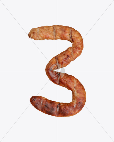 3 from Sausages Font on Yellow Images Creative Fonts - S20329