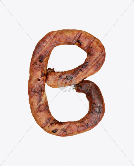 Letter B from Sausages Font on Yellow Images Creative Fonts - S20302