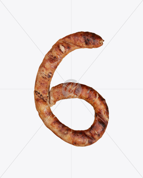 6 from Sausages Font on Yellow Images Creative Fonts - S20332