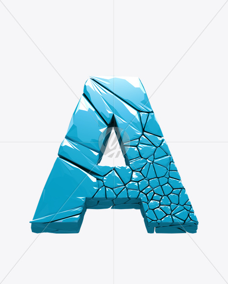 Letter A from Icecrack Font on Yellow Images Creative Fonts - S20388