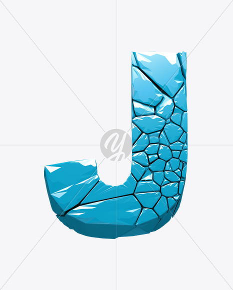 Letter J from Icecrack Font on Yellow Images Creative Fonts - S20397