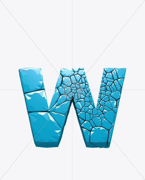 Letter W from Icecrack Font on Yellow Images Creative Fonts - S20410