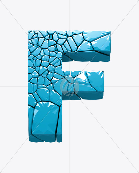 Letter F from Icecrack Font on Yellow Images Creative Fonts - S20393