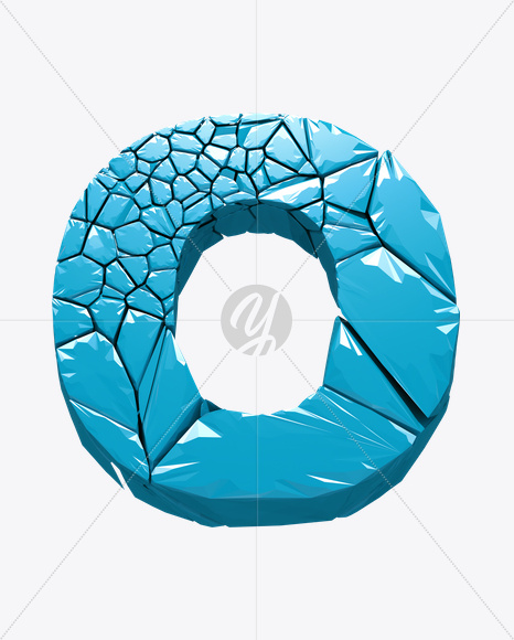 Letter O from Icecrack Font on Yellow Images Creative Fonts - S20402