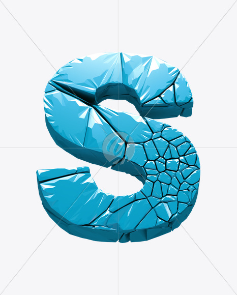 Letter S from Icecrack Font on Yellow Images Creative Fonts - S20406