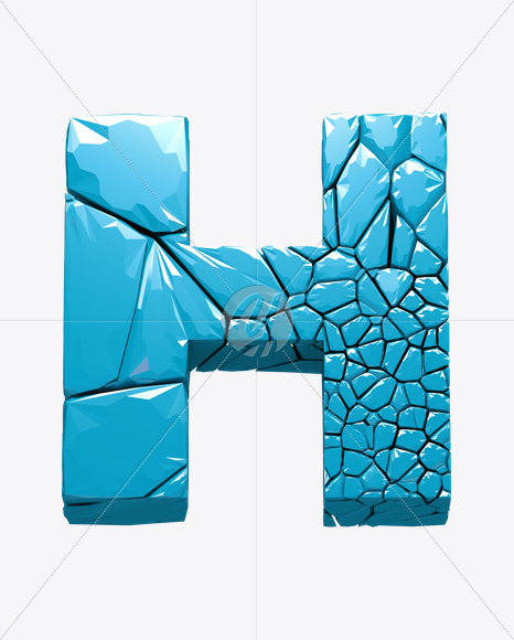 Letter H from Icecrack Font on Yellow Images Creative Fonts - S20395