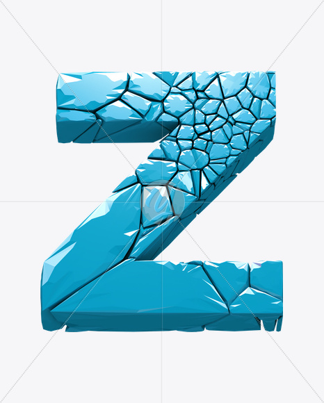 Letter Z from Icecrack Font on Yellow Images Creative Fonts - S20413