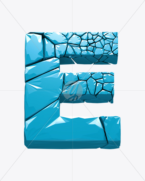 Letter E from Icecrack Font on Yellow Images Creative Fonts - S20392