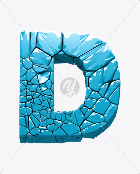 Letter D from Icecrack Font on Yellow Images Creative Fonts - S20391