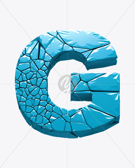 Letter G from Icecrack Font on Yellow Images Creative Fonts - S20394