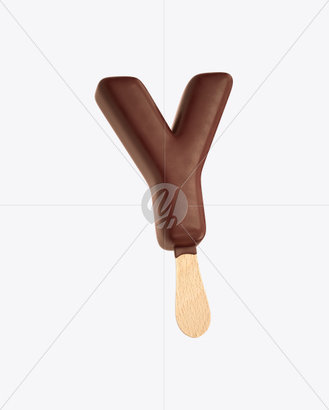 Letter Y from Ice Cream Stick Font on Yellow Images Creative Fonts - S20544