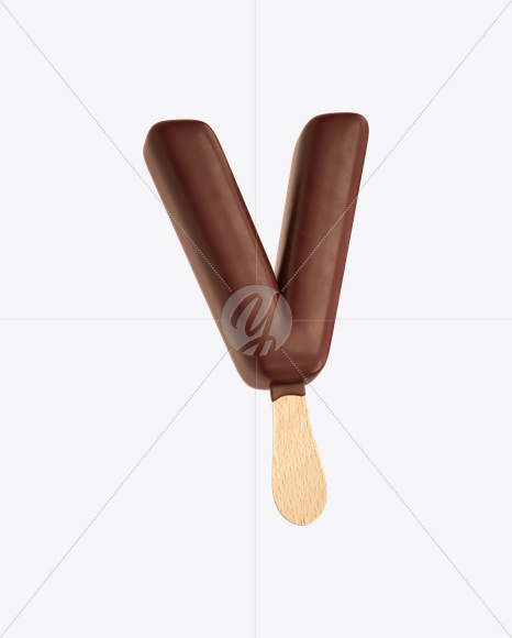 Letter V from Ice Cream Stick Font on Yellow Images Creative Fonts - S20541