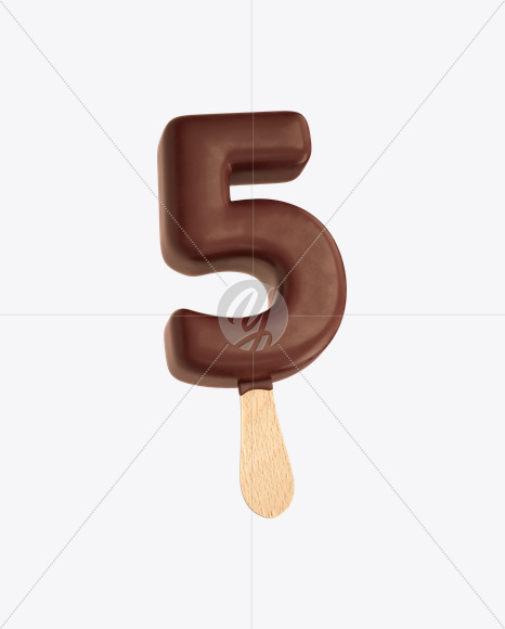 5 from Ice Cream Stick Font on Yellow Images Creative Fonts - S20550