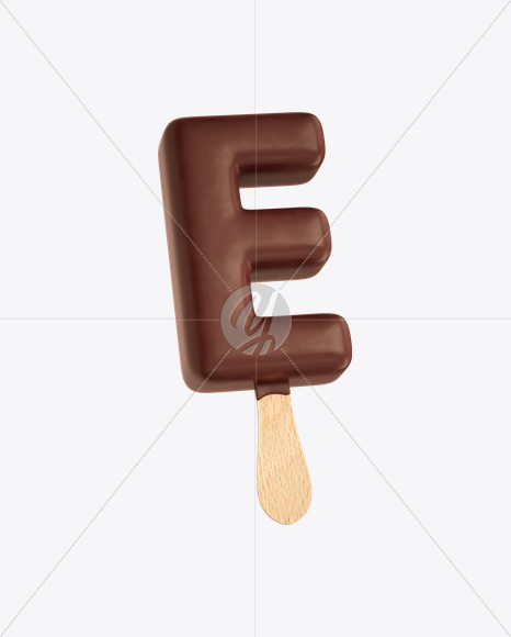 Letter E from Ice Cream Stick Font on Yellow Images Creative Fonts - S20524