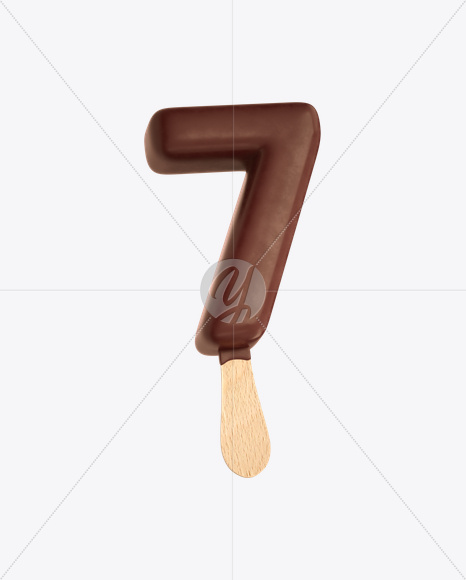 7 from Ice Cream Stick Font on Yellow Images Creative Fonts - S20552