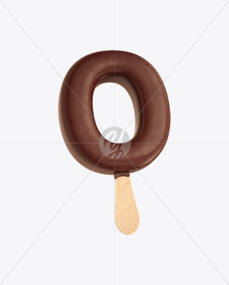 Letter O from Ice Cream Stick Font on Yellow Images Creative Fonts - S20534