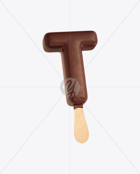 Letter T from Ice Cream Stick Font on Yellow Images Creative Fonts - S20539