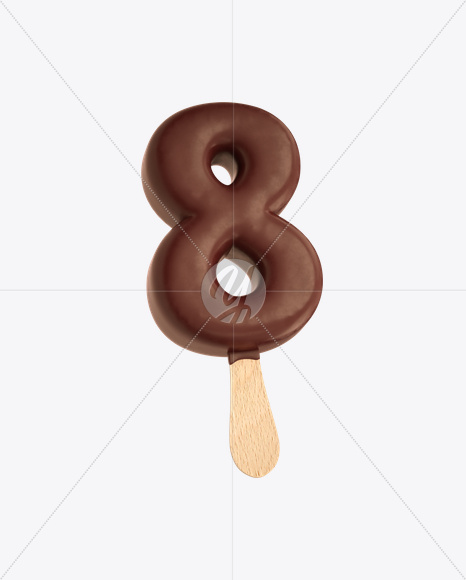 8 from Ice Cream Stick Font on Yellow Images Creative Fonts - S20553