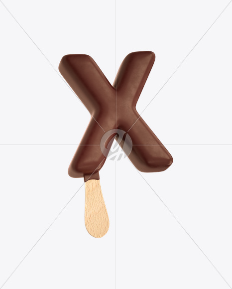 Letter X from Ice Cream Stick Font on Yellow Images Creative Fonts - S20543