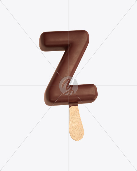 Letter Z from Ice Cream Stick Font on Yellow Images Creative Fonts - S20545