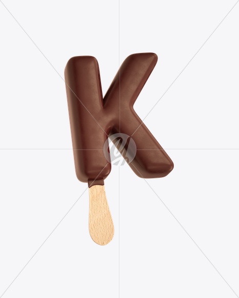 Letter K from Ice Cream Stick Font on Yellow Images Creative Fonts - S20530