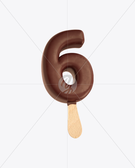 6 from Ice Cream Stick Font on Yellow Images Creative Fonts - S20551