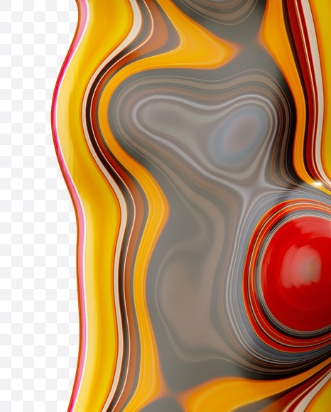 Letter U from Paint Melt Font on Yellow Images Creative Fonts - S20584