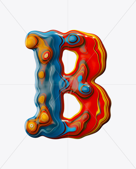 Letter B from Paint Melt Font on Yellow Images Creative Fonts - S20565