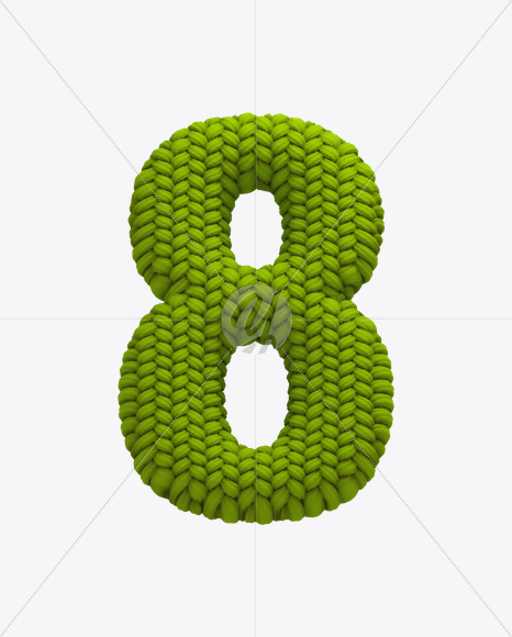 8 from Knitted Green Font on Yellow Images Creative Fonts - S20642