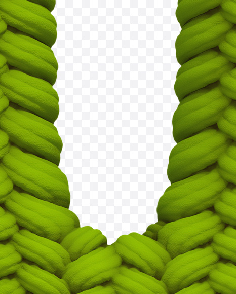 Letter Q from Knitted Green Font on Yellow Images Creative Fonts - S20625