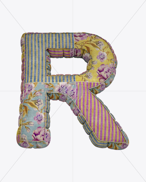 Letter R from Vintage Font on Yellow Images Creative Fonts - S20669